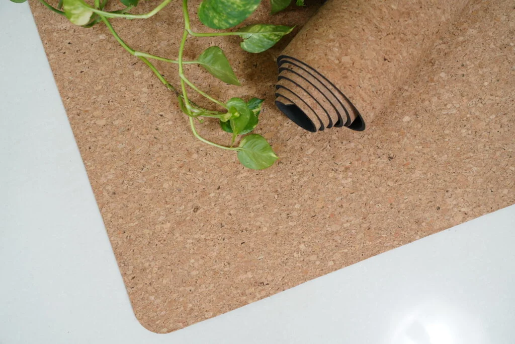 Cork Fabric Yoga Mat with Latex
